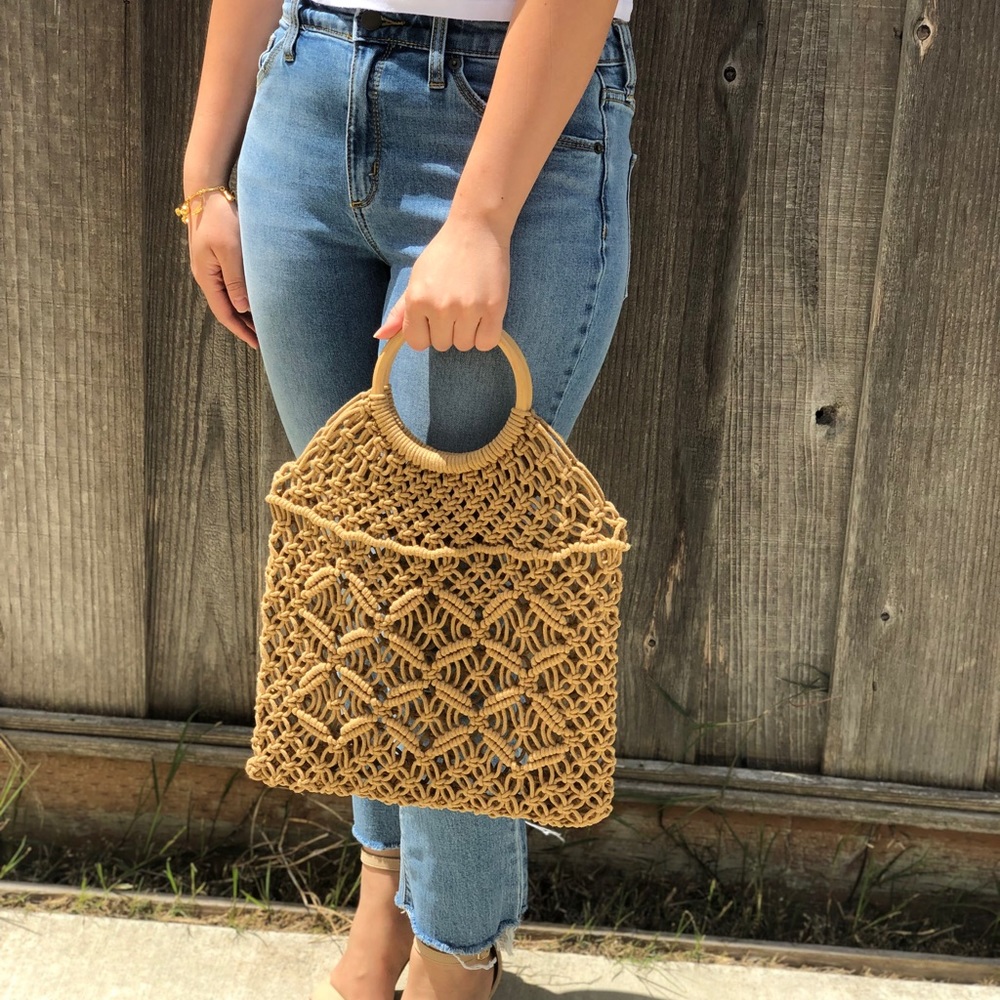 Retro Straw Tote Bag